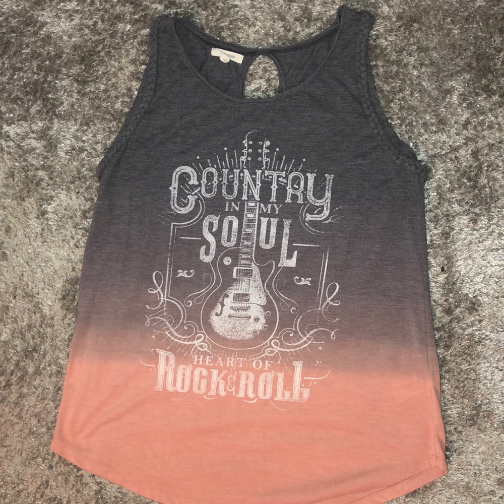 Ombré grey and pinch tank top
